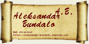 Aleksandar Bundalo vizit kartica